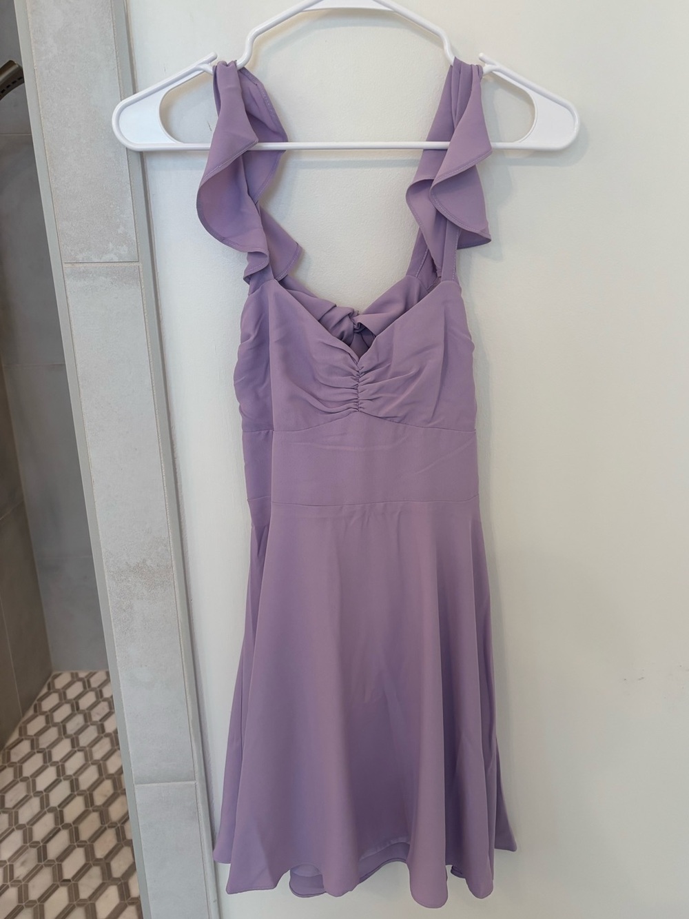 NWT Purple Flutter Strap Mini Dress